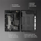 STOPBOX Gun Safe Alternative - Tactical Handgun Storage, Instant Access Portable Gun Case, TSA Compliant Gun Lock Box for Quick Handgun Access | SKULL CAMO + BLACK (2 Pack) | Full + Compact