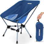 MARCHWAY Lightweight Folding Camping Chair with Spring Lock, Stable Compact Portable for Outdoor Camp, Travel, Beach, Picnic, Festival, Hiking, Backpacking (Lowback Dark Blue)