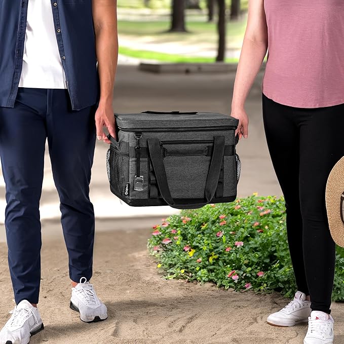OPUX Cooler Bag, 48 Cans Insulated Soft Collapsible Portable Cooler, Soft Sided Leakproof Cooler for Beach Camping with Shoulder Strap, Ice Chest for Travel Road Trip Picnic, Charcoal Gray