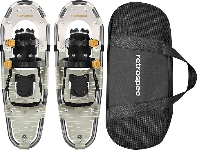 Retrospec Drifter Snowshoe for Men & Women - Aluminum Frames & a Double-Rachet Binding System - Lightweight All Terrain Snow Shoes