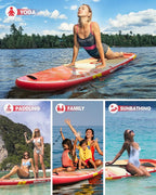 Bigfly Inflatable Stand Up Paddle Board 11’*34”*6”, Blow Up Paddle Board for Adults,with Detachable Fins, Pump, Floating Paddle, Safety Leash,Backpack