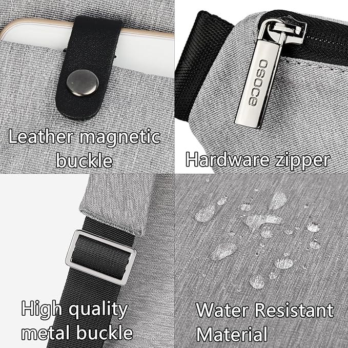 Anti Theft Crossbody Bags Sling Bag for Women Men Waterproof Wander Bag for Sports and Travel. (1.0Light Grey, Small)