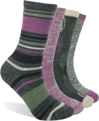 EnerWear 4 Pack Women's Merino Wool Outdoor Hiking Trail Crew Sock