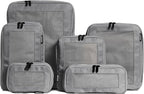 Compression Packing Cubes for Travel - Luggage Organizer Bags - Double Zipper Packing Cubes for Suitcases (6-Pack, Dark Grey)