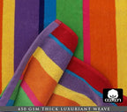 COTTON CRAFT Oversized Beach Towels - 2 Pack Summer of Siam XXL 35x84- The Big Kahuna 7 Foot Extra Large Beach Blanket Towel - Big & Tall - 100% Cotton Velour Plush Soft Luxury - Multi Color Stripe