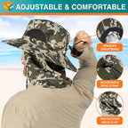 SUN CUBE Wide Brim Sun Hat Men Women, Fishing Hats Sun UV Protection, Mens Hiking Bucket Hat Safari Beach Boonie, UPF 50+