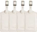 Travelambo Luggage Tags for Suitcases PU Leather Travel Tags Bag Tags Privacy Protection Travel Essentials