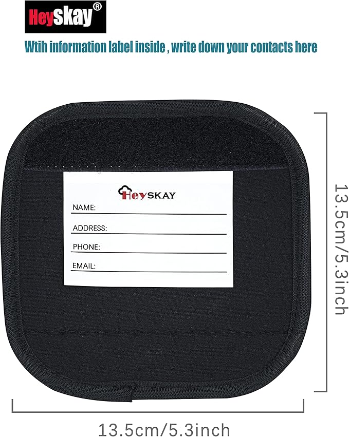 HEYSKAY 3pcs Neoprene Luggage Handle Wrap for Suitcase Identifier Travel Bag Wraps Luggage ID Tags Door Handle Protection Sleeve Cover (Waves Print)