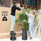 ALEVMOOM Upgraded Telescoping Collapsible Stool with Cushion, Folding Stool with Printing Portable Retractable Foldable Seat Max Load 550lbs for Adults Camping Fishing Outdoor