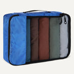 Amazon Essentials 4-Piece Packing Cubes Travel Accessories Set, Luggage Organizer with Double Zipper, Mesh Top, 100% Polyester, 2 Medium/2 Large, Blue (Previously Amazon Basics)