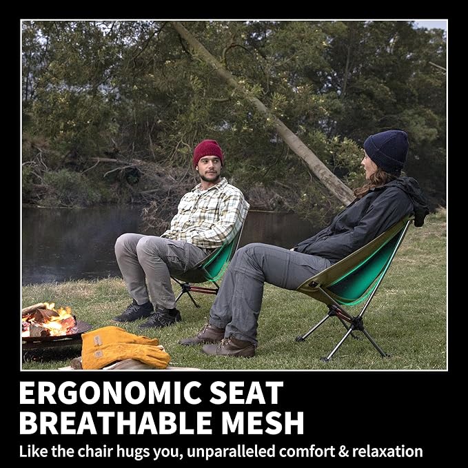 Naturehike YL08 Ultralight Camping Chair, 2.38 LBS Portable Backpacking Chair with Anti-Sinking Feet, Lightweight Compact Folding Hiking Camp Chair