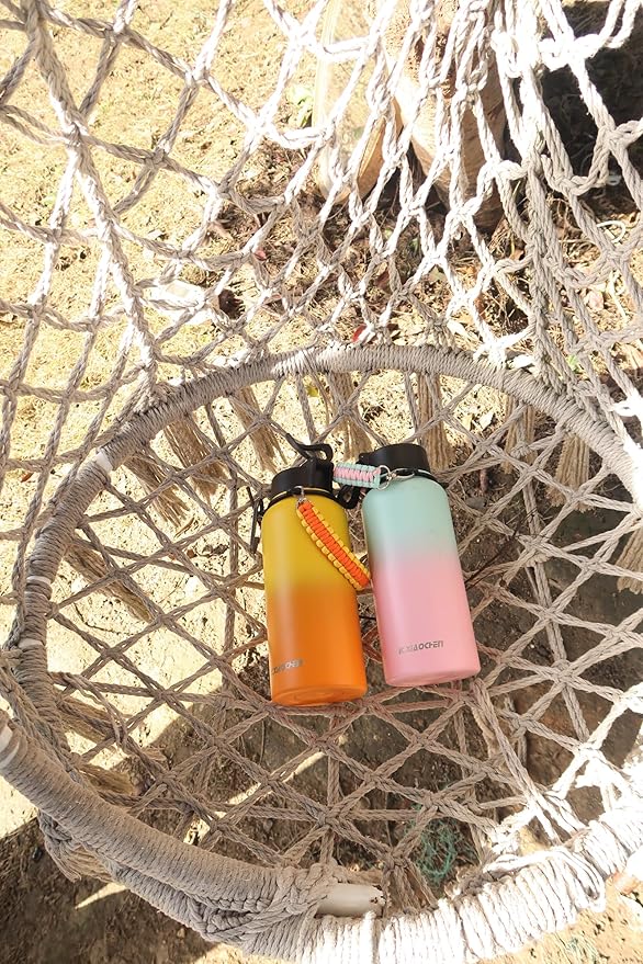 KXIAOCHEN Insulated Water Bottle, Stainless Steel Water Bottle, 2 Lids (Straw and Handle Lid),Wide Mouth Metal Water Bottles Keep Hot and Cold, Double Walled, Thermo Mug, Metal Canteen