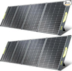 800W Portable Solar Panel, 2pcs 400W Portable Solar Panels 39V, 23% Efficiency Foldable IP67 Waterproof Adjustable Kickstands, Off-Grid Power Smart Sunlight Alignment via Suncast, for Camping, RV