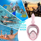 Devilfish Full Face Snorkel Mask Adults, Dry Top System Snorkeling Set with Foldable Sunglasses, 180 Degree Panoramic View Snorkel Gear, Scuba Diving Masks Anti-Leak & Anti-Fog