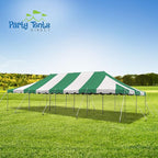 Party Tents Direct 20'x40' Weekender Canopy Pole Tent - Easy Up Canopy Tent with 160 Person Capacity - Outdoor Canopies for Parties, Weddings, & Events (Green/White Top)
