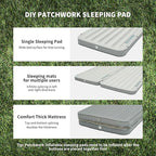 Naturehike Camping Sleeping Pad, Ultralight Inflatable Sleeping Mat with Pillow Built-in Foot Pump, 2.6 Inch Lightweight Air Mattress for Backpacking, Hiking, Traveling (Grey)