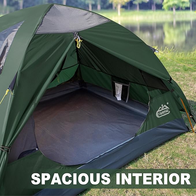 2 Person Backpacking Tent, Waterproof Windproof Two Person Tent, Lightweight Easy Setup 2 Man Tent for Camping Hiking Cycling