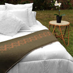 Thick Alpaca Wool Blanket Heavyweight Camping Outdoors Indoors Soft Peru Queen Size Ethnic Design (Olive Green - Soft Camel, Queen)