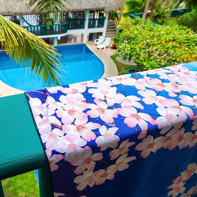 Elite Trend Quick Dry Towel Extra Large 78x35 Inch - Microfiber Beach Towel - Perfect for Beach, Travel, Swimming, Pool, Yoga, Hiking, Camping - Lightweight, Fast Drying, Compact for Adults (Sakura)