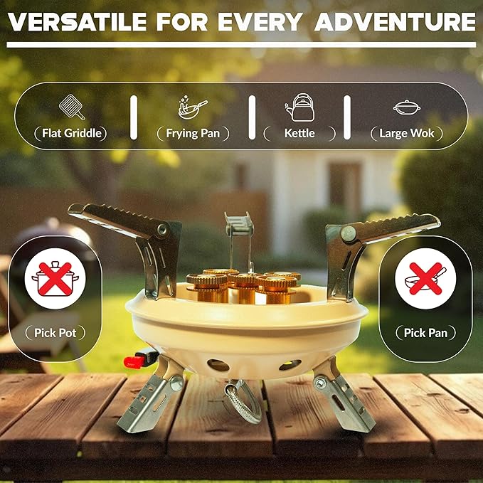 Roamix 54,500 BTU Multi-Fuel Portable Camping Stove – 16,000W Collapsible Windproof Burner with Fuel Canister Adapter & Carrying Case for Outdoor Cooking, Backpacking & Emergency Use