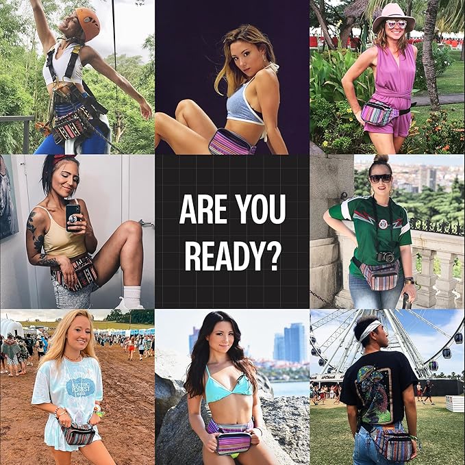 Fanny Pack Belt bag - Crossbody Waist Bag for Men or Women - Hands-Free, Waterproof Large Bumbag for Hiking, Running, and Travel (Orange Vert)