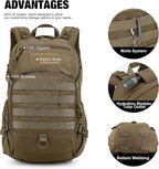 Mardingtop Small Tactical Backpack,Molle Hiking Backpack for Backpacking,Cycling and Biking,25L Backpack