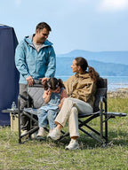 TIMBER RIDGE Double Camping Chair Portable Loveseat, Heavy Duty Folding Camp Couch 2 Person Director Chairs with Cup Holder for Outdoor Lawn Tailgates Picnic Sports Soccer Games Supports 600 lbs Grey