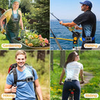 14500mAh Portable Waist Fan Clip On Belt- Rechargeable Battery Operated,Max 40H Cooling,5 Speed 14600RPM,Dual Air Vent, Hands-free Shirt Neck Fan With Light for Outdoor Jobsite Camping Traveling