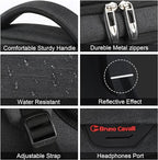 Laptop Backpack,Business Travel Anti Theft Slim Durable Laptops Backpack with USB Charging Port,Water Resistant College Computer Bag for Women & Men Fits 15.6 Inch Laptop and Notebook - Black