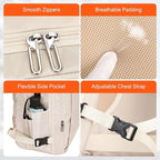 PIJUSHI Travel Backpack for Women Expandable Carry on Luggage Backpack Airline Approved Personal Item Laptop Bag(PE034 Beige)