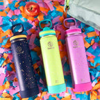 Takeya Actives Water Bottle with Straw Lid - Bottle with Double Stainless Steel Insulation - Dishwasher Safe & BPA-Free - Bottle with Straw Lid & Removable Bumper - 22 oz, Cool Ray