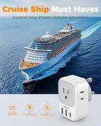 UK Adapters for Travel 2 Pack, TESSAN Type G US to UK Plug Adapter with 4 Outlets 3 USB Charger(1 USB C Port), Power Adaptor for USA to Ireland Scotland Dubai Hong Kong England British Kenya London