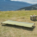 TIMBER RIDGE Lightweight Aluminum Camping Cot, 20-Second Quick Set-Up Folding Cot Low Profile with Zipper Closure, Portable Carry Bag for Camping, Travel and Outdoors, Support up to 225lbs, Green