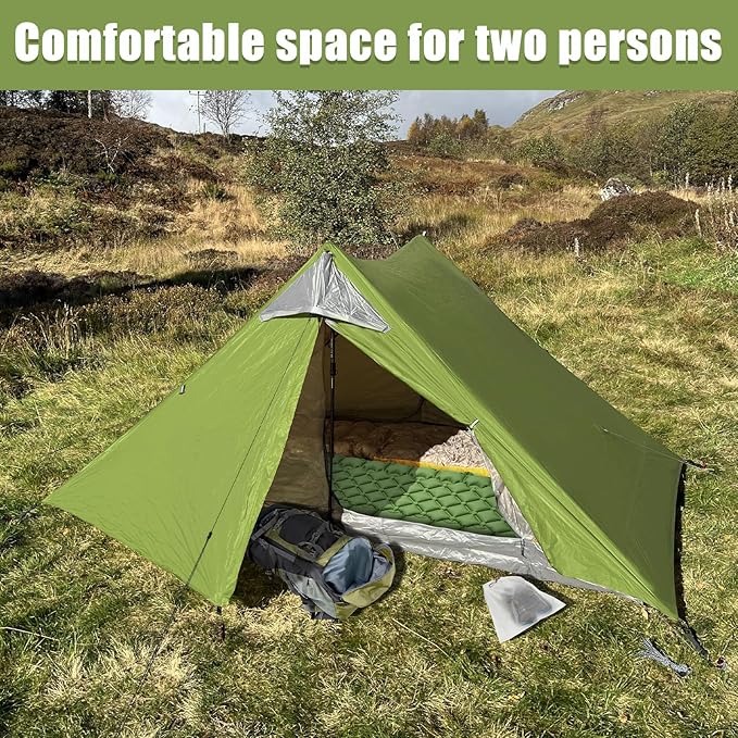 Night Cat Ultralight Tent 1 Person for Professional Backpacker Hiker 2 LBS Only Lanshan Backpacking Bivvy Ground Tent Heavy Rain Waterproof Trekking Pole Not Included