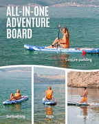 ZLX 11'6" Extra Wide Inflatable Stand Up Paddle Board SUP, Stable Non-Slip Deck Pad, Unique Fin System and Premium iSUP Accessories - Portable Backpack & Upgraded Pump for Adults, All Skill Levels