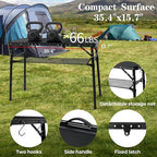 Folding Camping Table with Storage Net,3ft Portable Aluminum Folding Table with 3 Adjustable Height Max 27.3 Inch for Outdoor Backyard BBQ Picnic Cooking Tents Beach Indoor Bedroom（Silver）