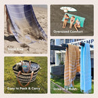 WETCAT Turkish Beach Towel Oversized (38"x71") 100% Turkish Cotton, Made in Turkey - Sand Free, Extra Large, Ultra Soft, Quick Drying, Compact & Lightweight for Travel - Peach