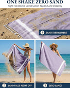 LANE LINEN Large Pool Towels, XL Beach Towel 2 Pack, Pre-Washed, No Shrink, Quick Dry Oversized Beach Towels, Stylish Beach Towel for Women, Sand Free Towel, 39"x71" - Regal Orchid