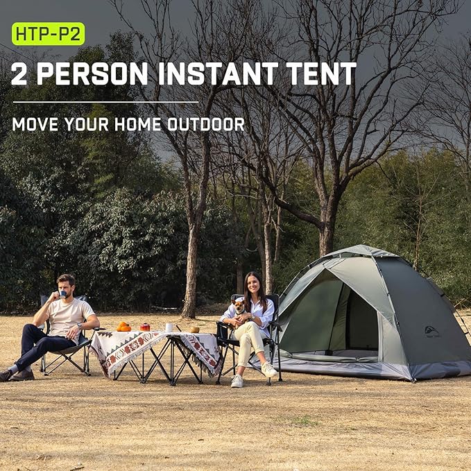 Happy Travel 1/2/3/4 Person Camping Tent, Instant Easy Pop Up Tents for Camping,Automatic Waterproof Family Camping Tent, Easy Set Up Tent,Portable Windproof Dome Tent for Camping Hiking & Traveling