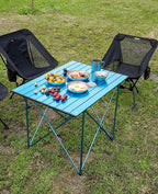 iClimb Ultralight Compact Camping Folding Table with Carry Bag (Reinforced Blue - XL)