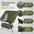 MARCHWAY Lightweight Folding Camping Chair, Portable Foldable Compact for Outdoor Camp, Travel, Beach, Picnic, Festival, Hiking, Backpacking, Supports 330Lbs (Green)