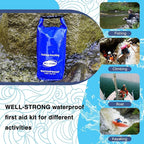 Waterproof First Aid Kit Roll Top Boat Emergency Kit with Waterproof Contents for Fishing Kayaking Boating Swimming Camping Rafting Beach Blue