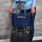 EverSnug Premium Travel Blanket Pillow - Soft 2 in 1 Airplane Blanket with Soft Bag Pillowcase, Hand Luggage Sleeve and Backpack Clip (Navy Blue)