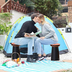 ALEVMOOM Telescoping Stool with Cushion,Portable Collapsible Stool,Camping Stools Retractable Folding Chair,More Sturdy Capacity 440Ib,for Garden Hiking Travel BBQ with Carry Bag&Carabiner