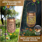 Solar Lanterns Outdoor Waterproof with Shepherd Hook, Hummingbird Garden Decor Solar Lights Outdoor, Birthday Gifts for Women, Mom, Gardens, Yards