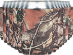 Blank Beer Can Cooler Sleeves (110-Pack) Soft Insulated Beer Can Coolies - HTV Friendly Blank Koolies in Bulk for Beer Cans & Bottles - Coolie Blanks for Vinyl Projects & Wedding Favors (Natural Camo)