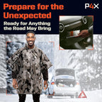 PREPARED4X Emergency Poncho and Mylar Blanket Liner - Waterproof, Wind-Resistant Outdoor Rain Poncho for Camping, Emergencies