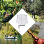 CozyCabin 3 Pcs Mesh Mosquito Head Net, Fully Covered Face Netting for Hats Head Mesh Protecting Net for Outdoor Hiking Camping Garden (Black/Gray/Begie-Large Set)