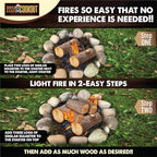 Get a Fully Lit Fire in Just 6-8 Minutes with No Kindling! Lights Wet/Frozen Wood | Plant-Based Fuels Only, Ideal for Cooking. One Starter Per Fire/BBQ. for Campfires, Fire Pit, Grilling, Bonfires