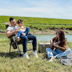 TIMBER RIDGE Foldable Padded Rocking Chair for Outdoor, High Back and Heavy Duty, Portable for Camping, Patio, Lawn, Garden, Yard or Balcony, Supports 300lbs (Brown)